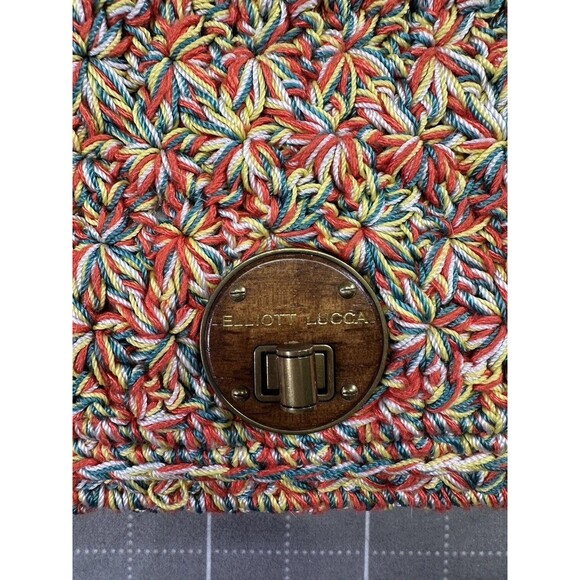 Elliott Lucca Multicolor Crochet Shoulder Bag - Chain Strap Boho Clutch Purse - Picture 2 of 5